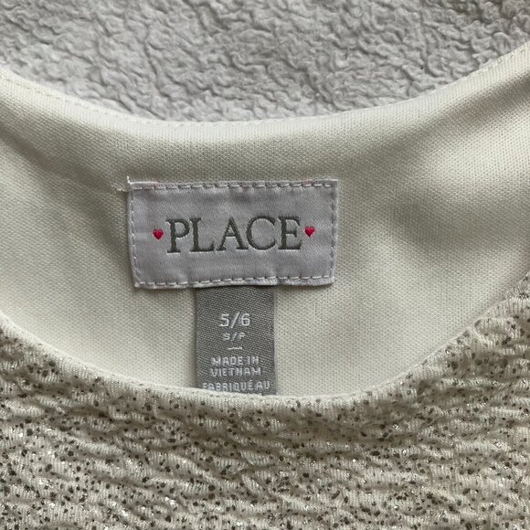 Children’s Place White Special Occasion Dress Size 5/6 | GUC Tulle Floral - Picture 3 of 16